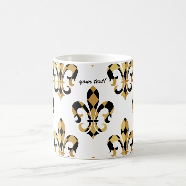 Lilie/schwarz/gold/DIYfont Tasse (Mittel)