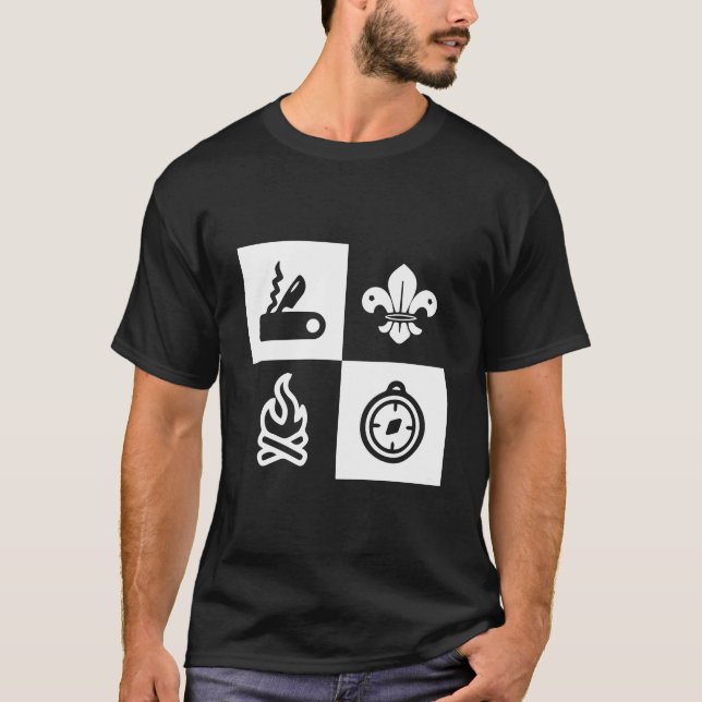 Lilie Scouting Campfire Compass-Junge T-Shirt (Vorderseite)