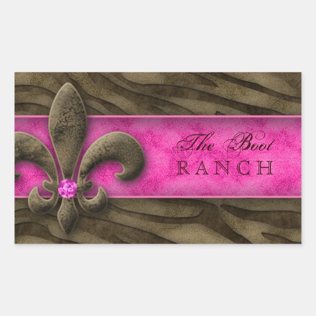 Lilie Sticker Brown Pink Zebra Juwelier (Vorderseite)