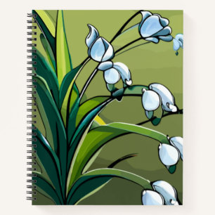 Lilie, Tal, grün, weiß, Blume, Blumen, Blüten Notizbuch
