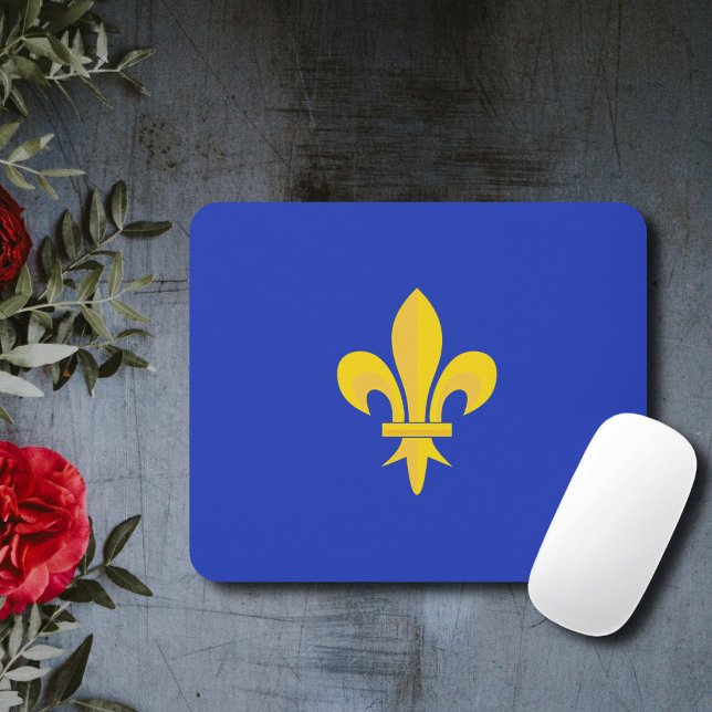 Lilie über Royal Blue Mouse Pad Mousepad (Fleur de Lis on Royal Blue Mouse Pad)
