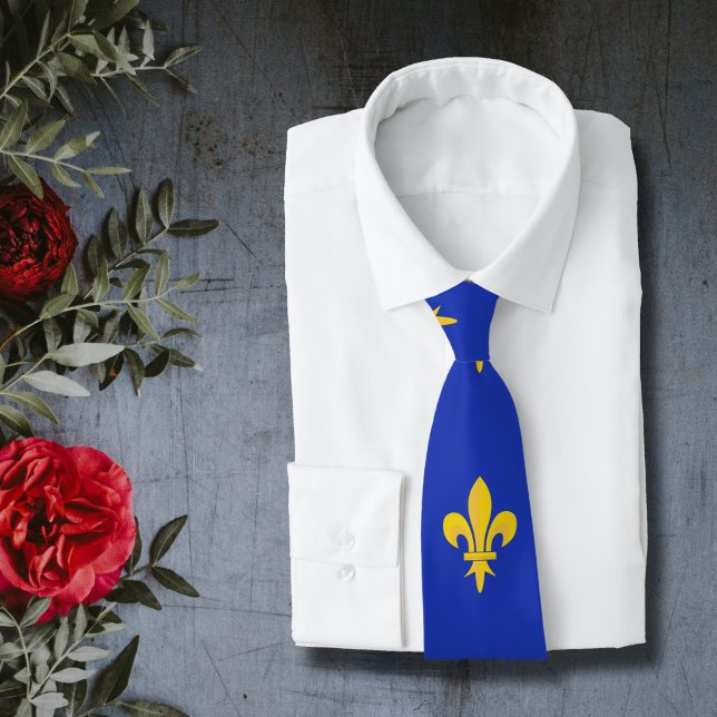 Lilie über Royal Blue Neck Tie Krawatte (Fleur de Lis on Royal Blue Neck Tie)