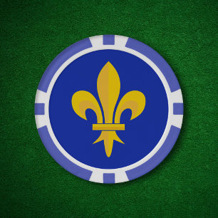 Lilie über Royal Blue Pokerchips