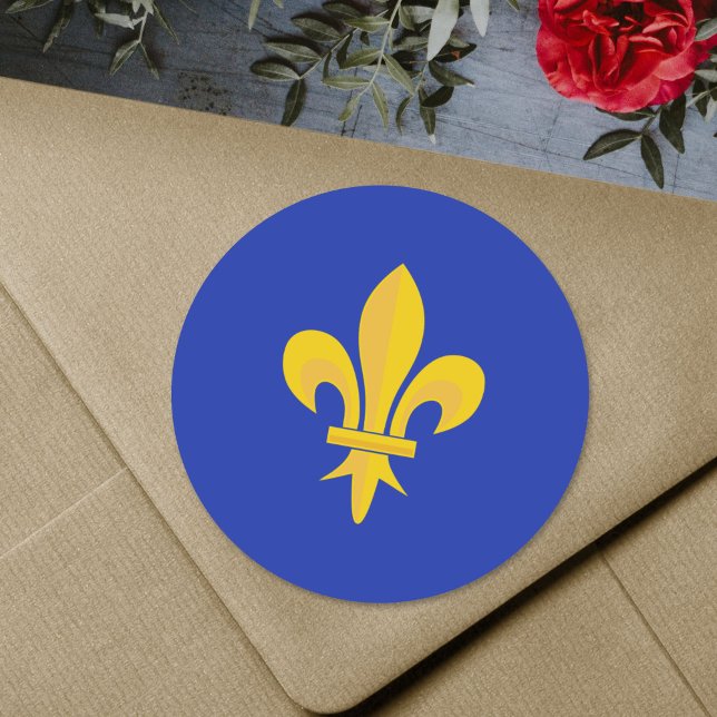 Lilie über Royal Blue Sticker (Fleur de Lis on Royal Blue Sticker)
