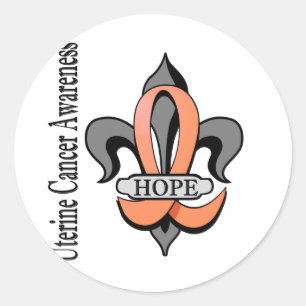 Lilie Uterine Cancer Hope Runder Aufkleber