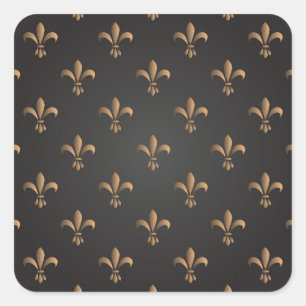 Lilie, vintage, elegant, chic, klassisch, Muster Quadratischer Aufkleber
