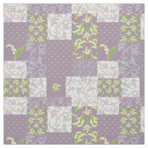 Lilie-von-d-Tal BlumenImitat-Patchwork-Malvenfarbe Stoff
