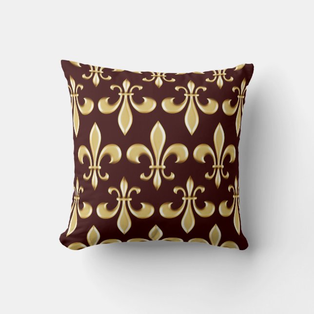 Lilie Wallpapered Kissen (Vorderseite)