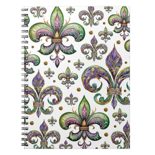 Lilie Watercolor Mardi Gras Vibes Notizblock (Vorderseite)