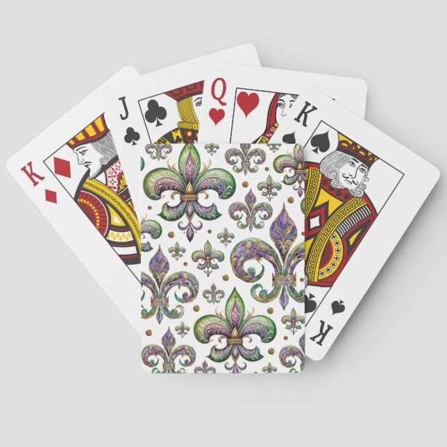 Lilie Watercolor Mardi Gras Vibes Spielkarten (Rückseite)