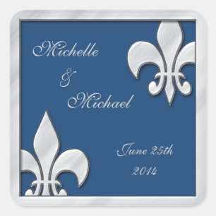 Lilie Wedding Silver und Blue Stickers