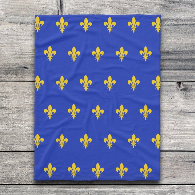 Lilie zu Royal Blue Blanket Fleecedecke (Fleur de Lis on Royal Blue Blanket)