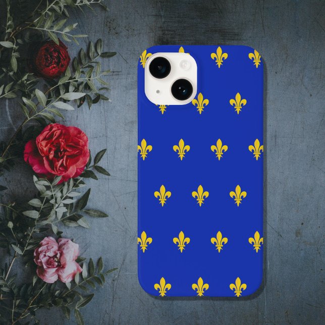 Lilie zum Fall Royal Blue Phone Case-Mate iPhone Hülle (Fleur de Lis on Royal Blue Phone Case)