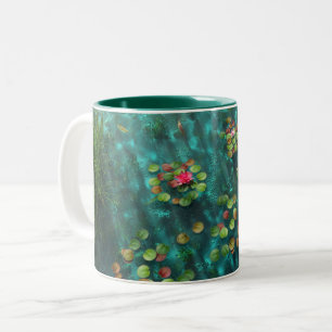 Lilien auf der Wasser-Tasse Zweifarbige Tasse