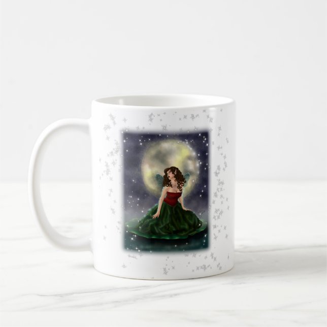 Lilien-Auflage-Feen-Keramik-Tasse Tasse (Links)