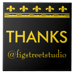 Lilien aus Schwarz und Gold Fliese