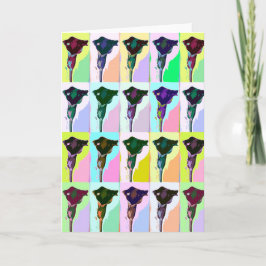 Lilien-Blumen-Pop-Kunst-Gruß-Karte Karte