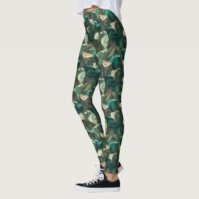 Lilien Blumen Workout Calla-Lilien Funkeln Mütter Leggings (Links)