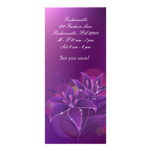 Lilien-Blumenmode-Einzelhandel lila Werbekarte