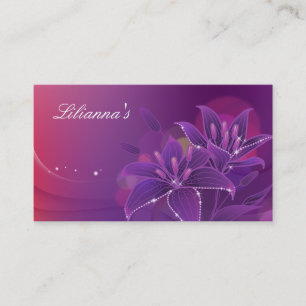 Lilien-Blumenmode-Kleidung lila Visitenkarte