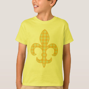 Lilien-gelber Gingham scherzt T - Shirt