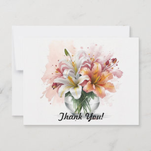 Lilien in einer Schale Danke Postkarte