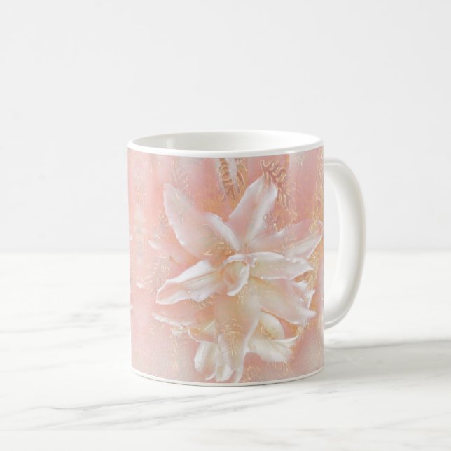 Lilien in rosa Fantasie Kaffeetasse (VorderseiteRechts)