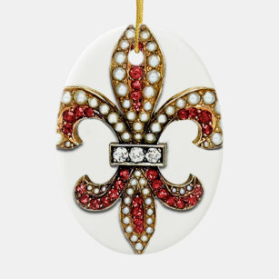 Lilien-Juwel New Orleans Flor De Lis Keramik Ornament