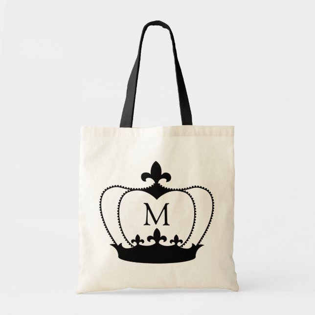 Lilien-Kronen-Monogramm-Taschen-Tasche Tragetasche (Vorne)