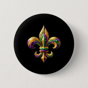 Lilien-Mardi-Gras-Symbol Karnevalsumzug Kos Button