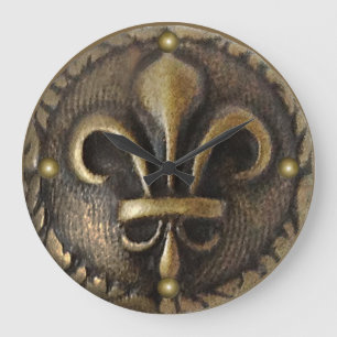 Lilien-Medaillon Große Wanduhr