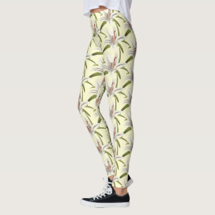 Lilien mit Blumenmuster Cream Stilvoll Leggings