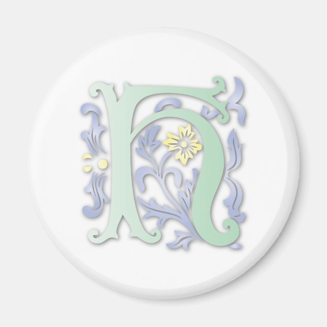 Lilien-Monogramm H Magnet (Vorne)