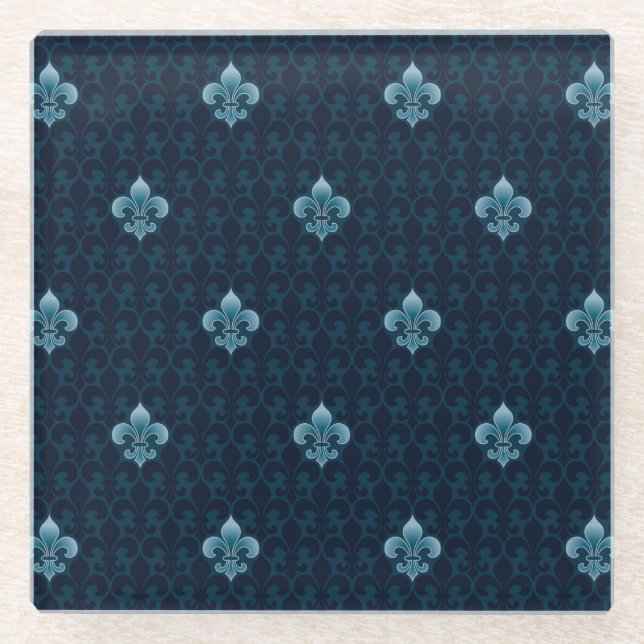 Lilien-Muster Glasuntersetzer (Vorderseite)