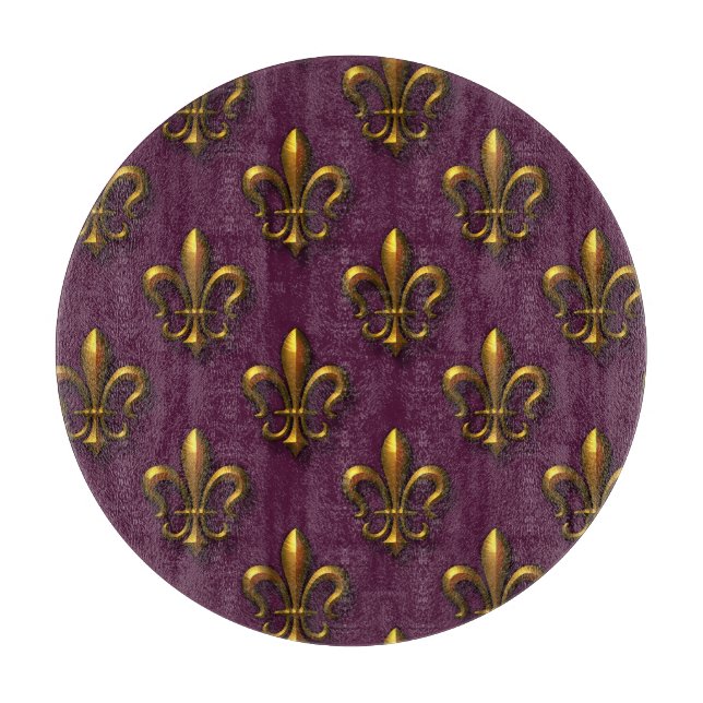 Lilien-Muster Schneidebrett (Vorderseite)