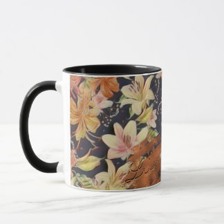 Lilien Orange, Gelb, Weiß Tasse