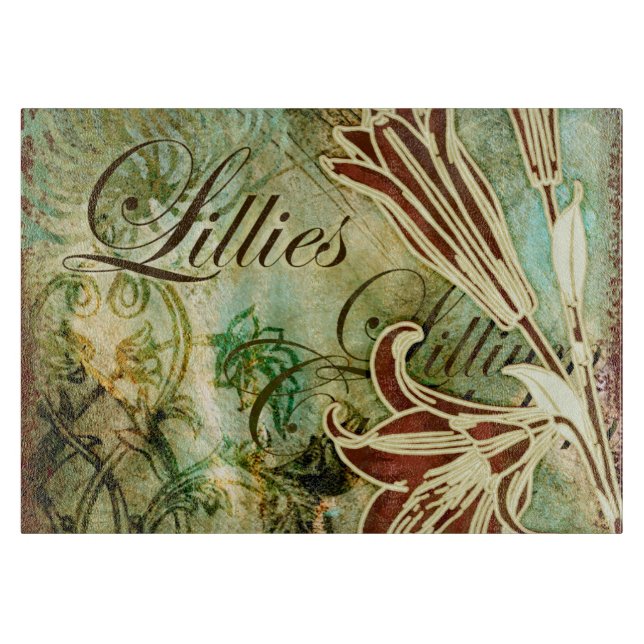 Lilien Schneidebrett (Vorderseite)