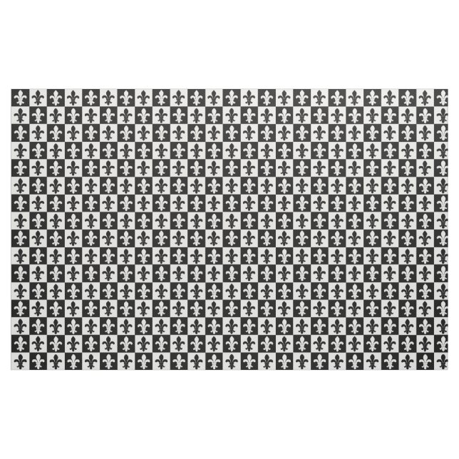 Lilien-Schwarzweiss-Muster Stoff (Yard (91,4 cm))