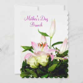 Lilien u. Brunch der Rosen-Blumenstrauß-Mutter Einladung
