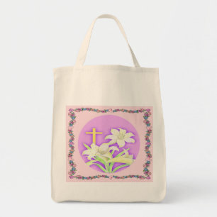 Lilien und das Kreuz - Tragetasche