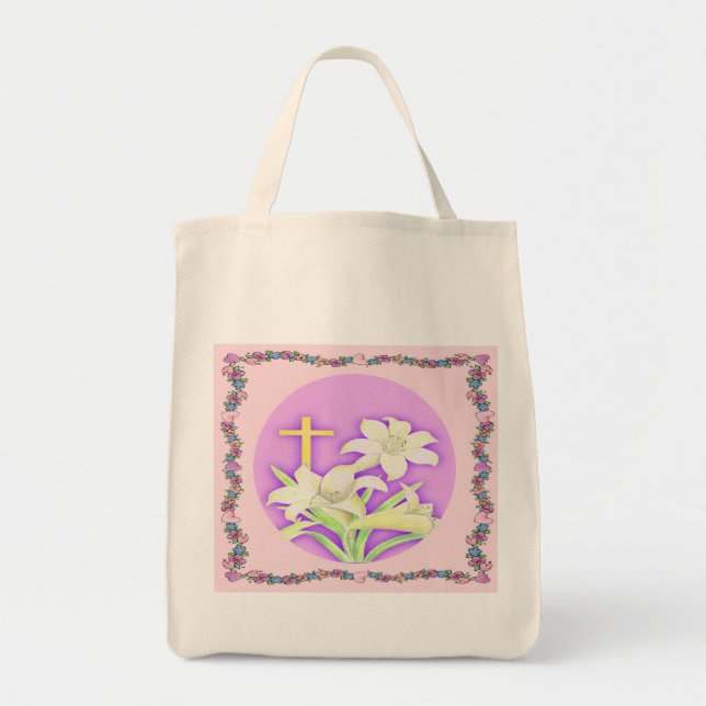 Lilien und das Kreuz - Tragetasche (Vorne)