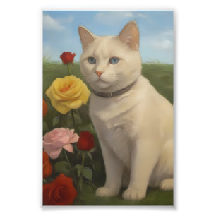 Lilien und Lazy Cats: Ruhe in Blüten Fotodruck