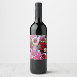 Lilien und Rose Weinetikett