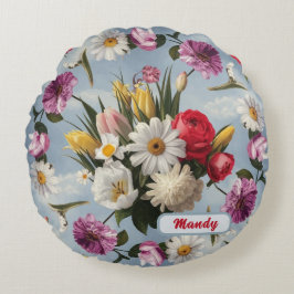 Lilien und Tulips Rundes Kissen