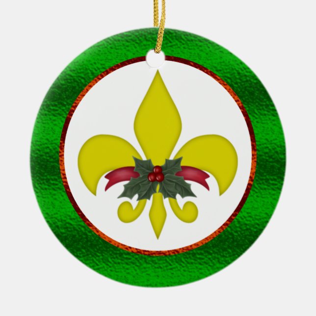 Lilien-Weihnachten Keramik Ornament (Vorne)