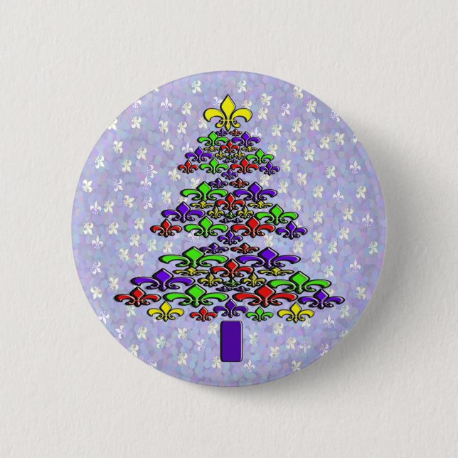 Lilien-Weihnachtsbaum-Buttone Button (Vorderseite)
