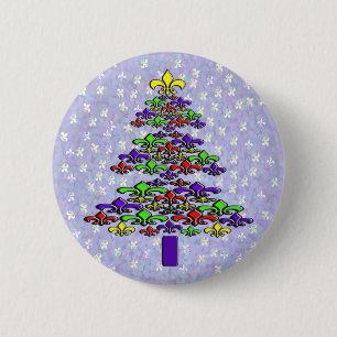 Lilien-Weihnachtsbaum-Buttone Button