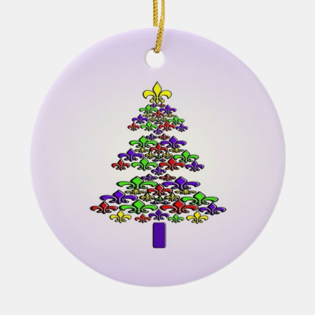 Lilien-Weihnachtsbaum-Verzierung Keramik Ornament (Vorne)