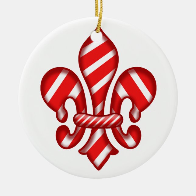 Lilien-Zuckerstange Keramik Ornament (Vorne)