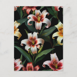 Lilienblumen Postkarte